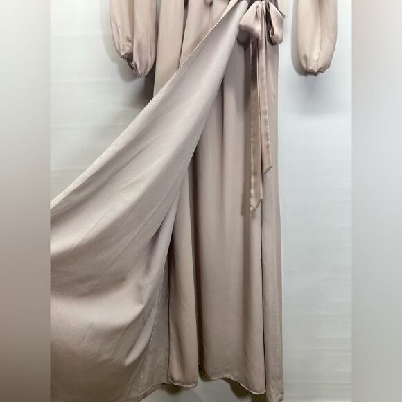 Show Me Your MuMu Lady Long Sleeve Wrap Dress in Show Me The Ring Crisp M - Picture 5 of 16